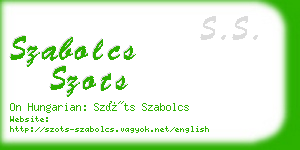szabolcs szots business card